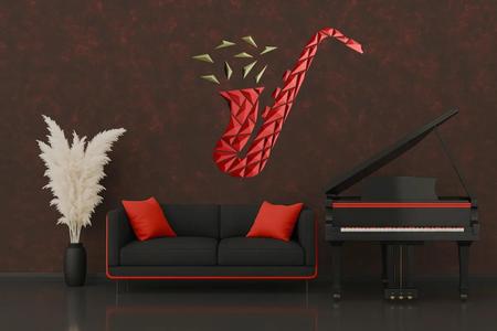 Geometric Saxophone wall art   