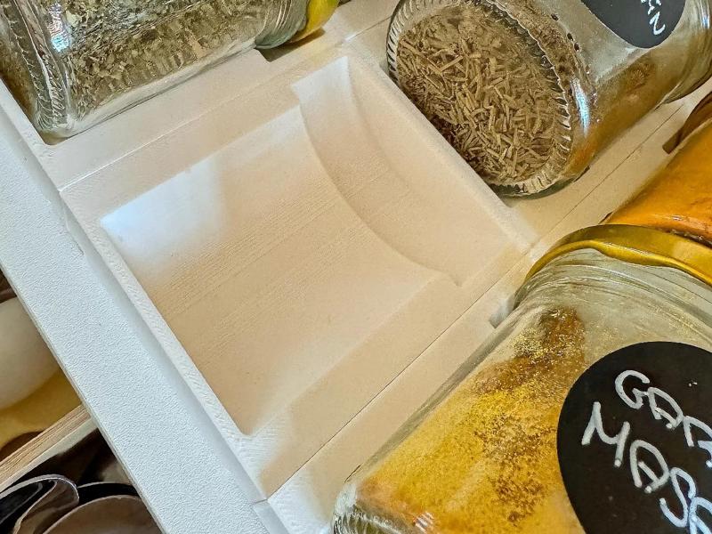 Spice jar inserts for IKEA drawer