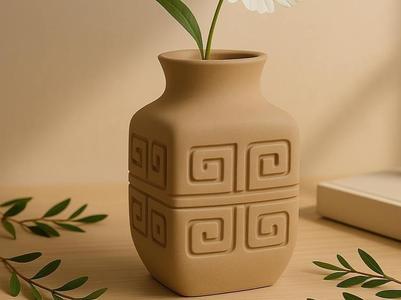 Andean Sol Vase – Bold Mesoamerican-Inspired Decor