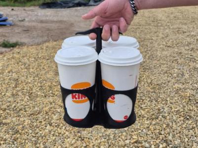 Fast food drink/beverage holder 4 slots.