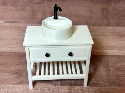 Dollhouse Scale 1:12 Bathroom Sink Cabinet