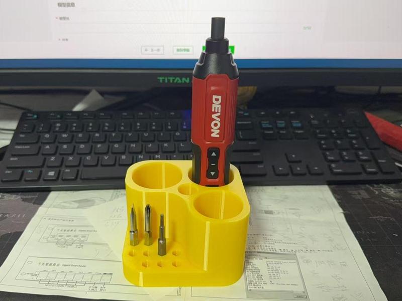Electric Screwdriver Holder + Bit Storage Rack