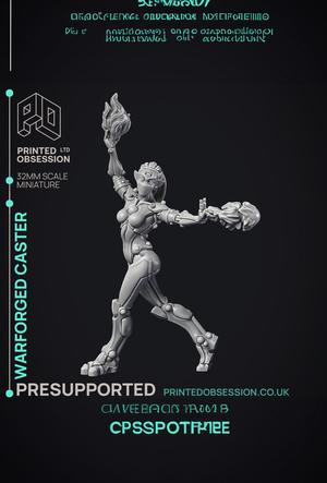 Warforged Caster - Assassin Clan - PRESUPPORTED - 32 mm scale 