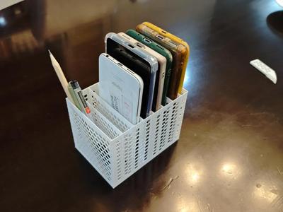 Cell Phone Organizer Honeycomb Design Space-Saving Stand for Vertical, Horizontal, and Portrait Orientation Holds Eight Phones Family Charger Stand Phone Storage Rack