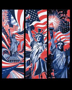 Set of 3 Bookmarks - Celebration of July 4th in the USA