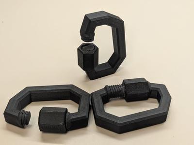 Threaded Link Carabiner print in place very robust