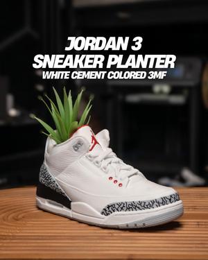 Jordan 3 Sneaker Planter White Cement Colorway