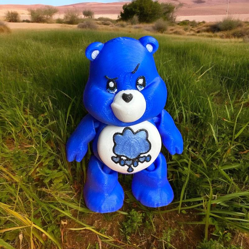 Grumpy Bear, Care Bear, Articulated, Print in Place, Flexi, Flexible, Toys