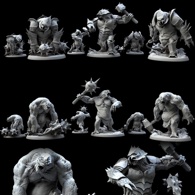 Trolls (all 3 poses) (armor and no armor/ 3 weapons)
