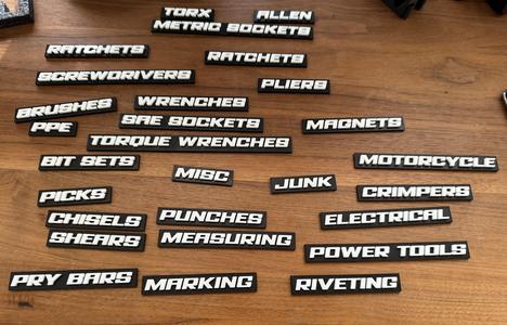 Toolbox Magnetic Bulk Label Maker (Harbor Freight US General font)