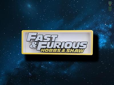 Fast and Furious Hobbs and Shaw Cinema Film Room Sign Box