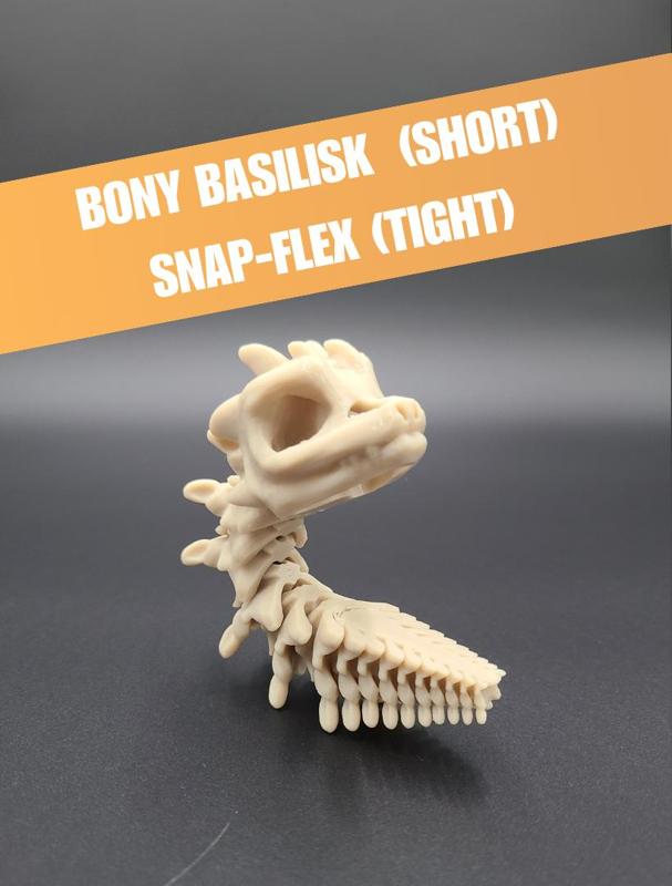 Short Bony Basilisk - Articulated Snap-Flex Fidget (Tight Joints)