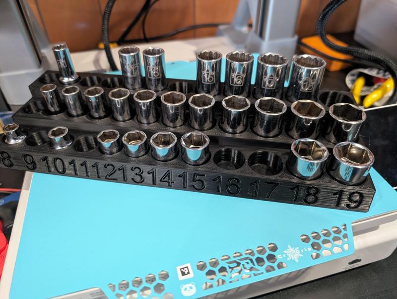 Triple Height 3/8" Metric Socket Tray