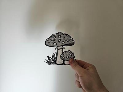 2D Mushroom Wall Art