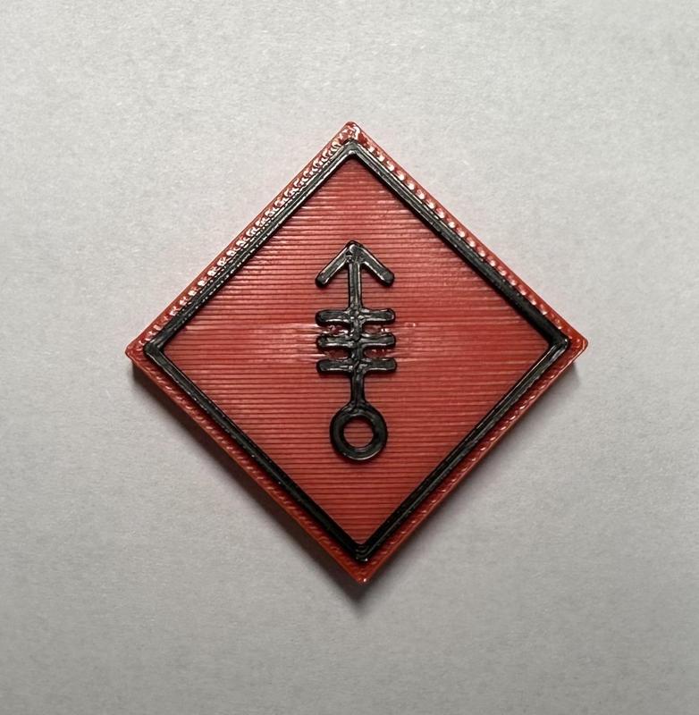 Militärisches Symbol Mörser schwer Rot