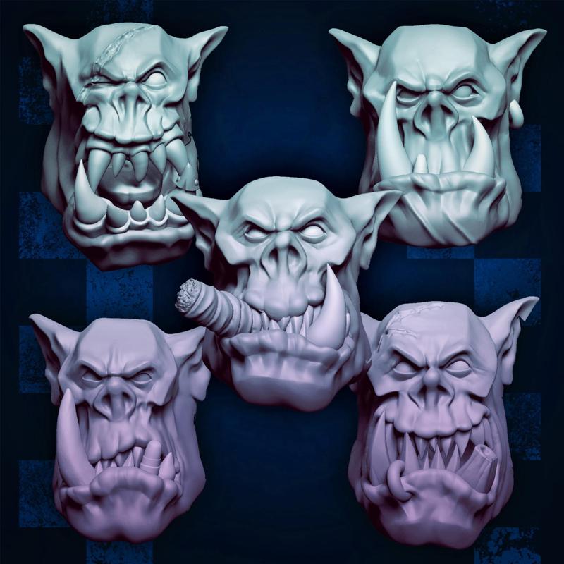 MrModulork's Simple Orc Heads - Set A