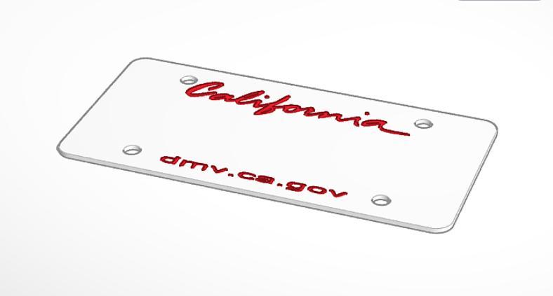 California License Plate Blank Template