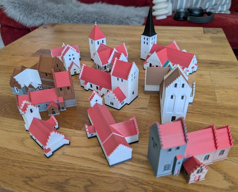 Danish churches multi color 1:300 scale Nordfyn 