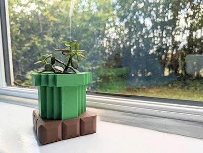 8-bit Mario Pipe Planter