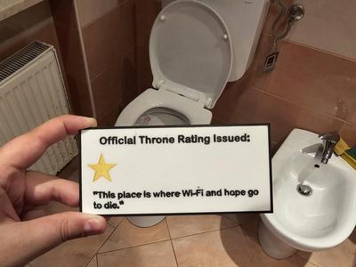 The Poop Inspector | Bathroom review card