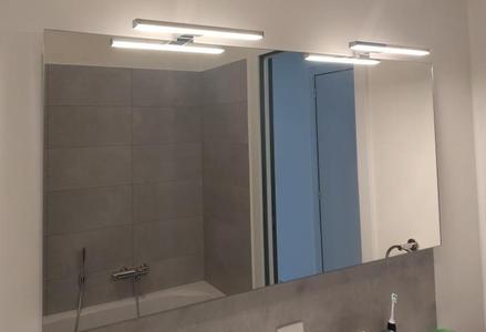 Cable holder LED lights bathroom mirror