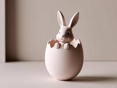 Bunny in Eggshell