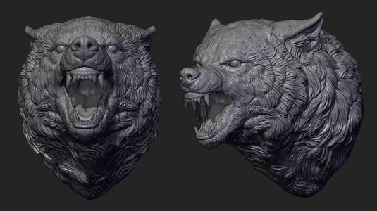 Wolf face head