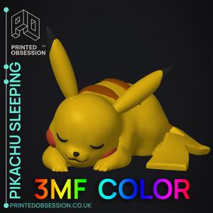 Pikachu Sleeping - 3MF Colour Print - Pokemon - Fan Art