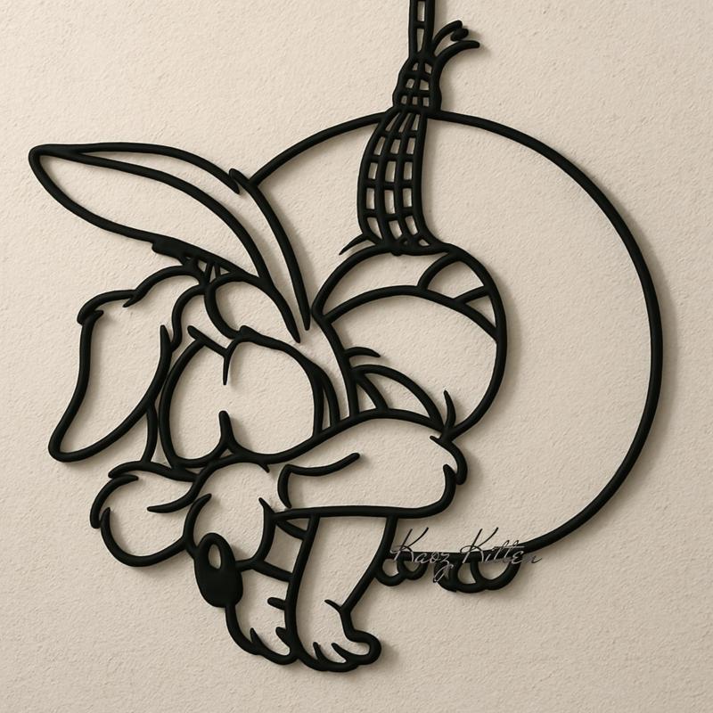 wile e coyote tire swing wall art looney toons fanart home decor