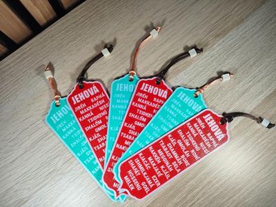 Bible Tag Bookmark with all the names of GOD  (Christian God) 