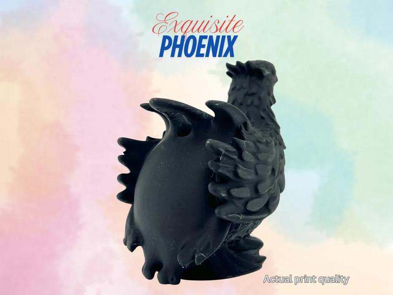 Intricate Desk Phoenix with High-Detail Features   