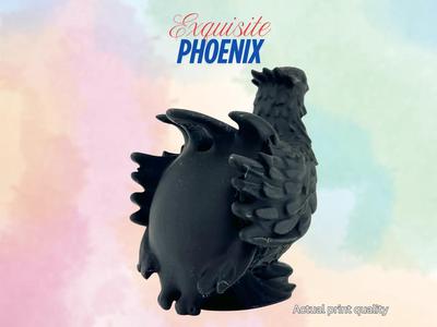 Intricate Desk Phoenix with High-Detail Features   