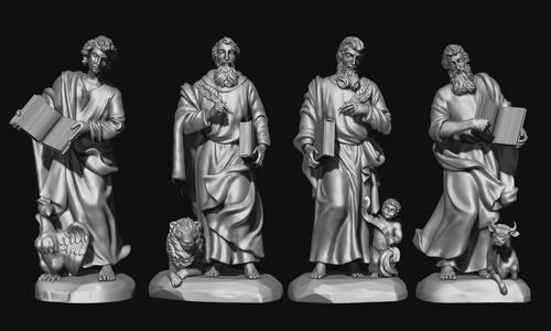 The Four Evangelist - CNC Rounting - Wood - Stone - Metal