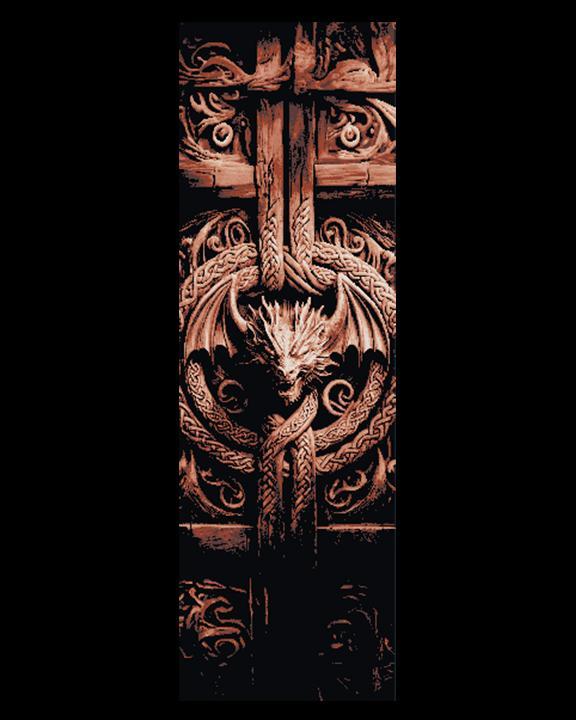 Carvings of the Ancient Celtic Dragons Guard the door - Set of Bookmarks
