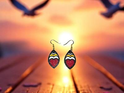 Sunset hearts earrings