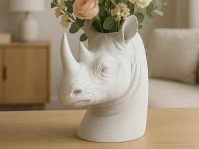 Savannah Soul – rhino head vase