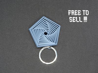 pentagon fidget keychain (free to sell) 10 rings 