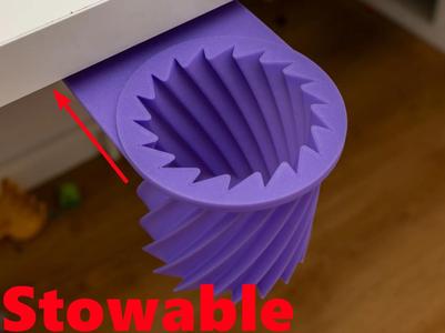 Under Desk Bin (stowable, removable) 