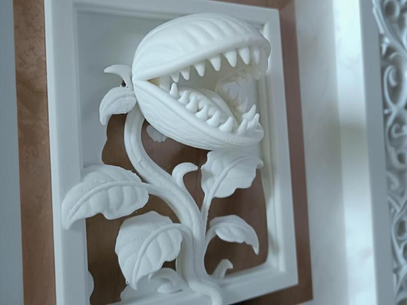 Carnivorous Plant Stone Relief