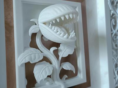 Carnivorous Plant Stone Relief
