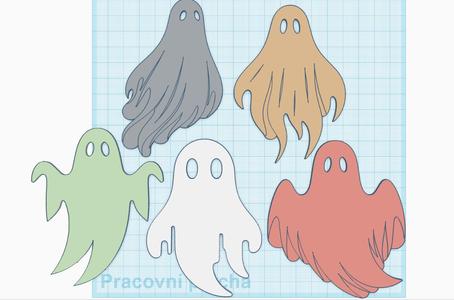 Five little ghosts (one colour)