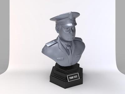 Police Man Bust With Custom Text