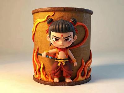 Nezha the Demon Child - Pen Holder, Print-in-Place, for A1 mini