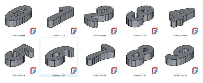 Numbers font Wiggle Curves