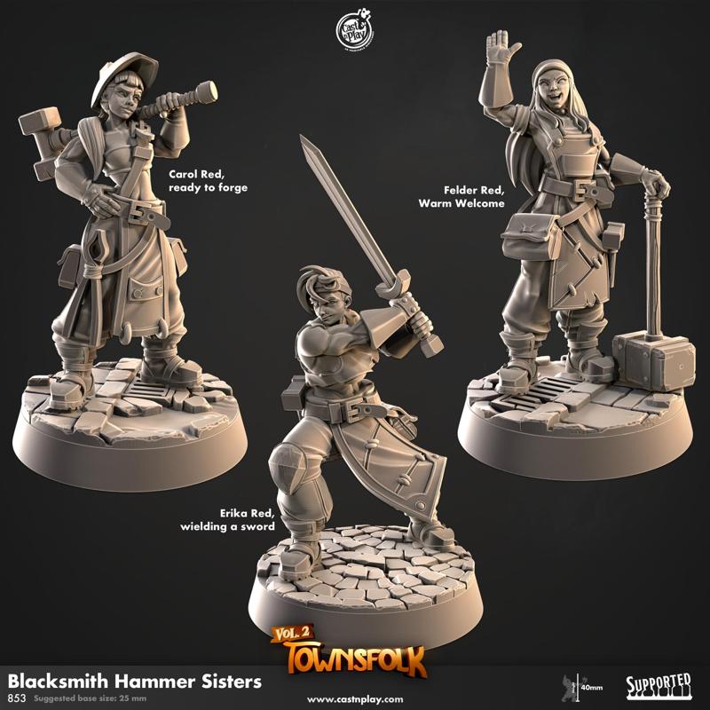 Blacksmith Hammer Sisters (Pre-Supported) | Cast n Play