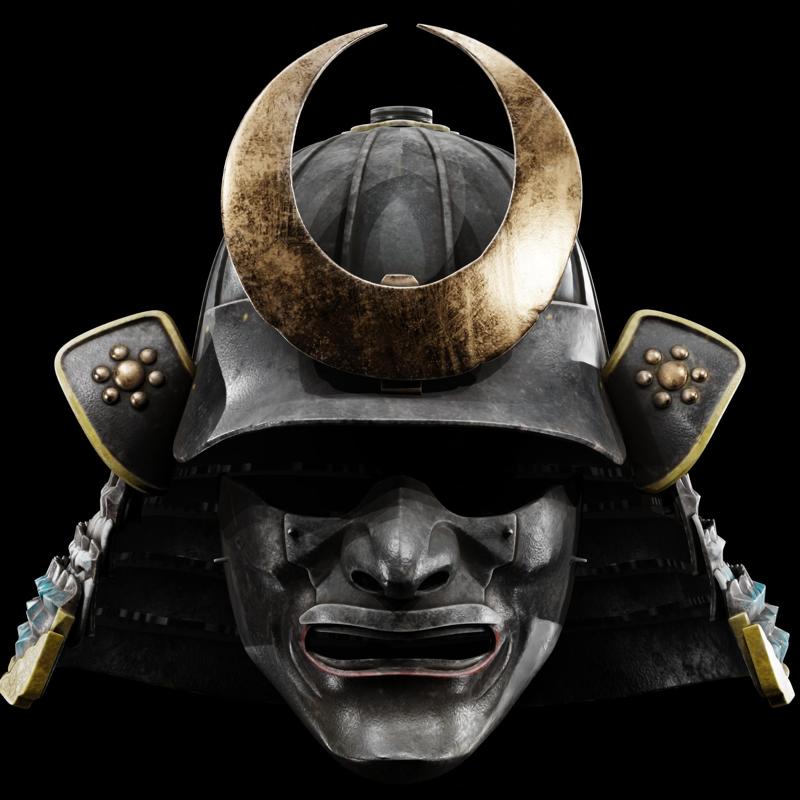 👹 GHOST OF TSUSHIMA - MEMPO & SAMURAI HELMET SET - JIN SAKAI FAN MODEL