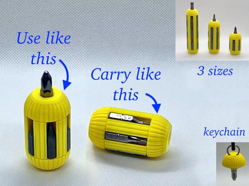 Screwdriver EDC  v3 (7, 13, 19 bits) +Keychain