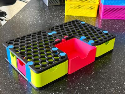 Modular Desk Laptop Riser - With 7 Compartments