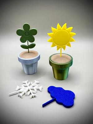 Decorative Seasonal Pot Plant (changeable plant) (easy print, no supports)   