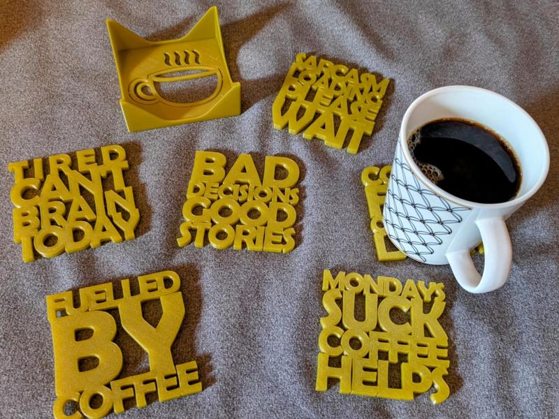 Coffee Coasters – Set with Storage Box